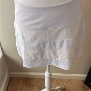 Fila White Mesh Striped Skirt